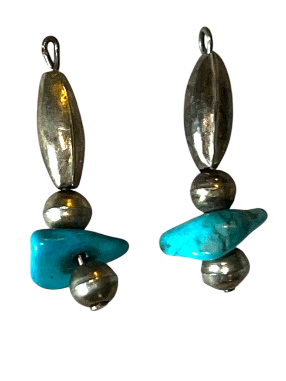 Turquoise Bead & Sterling Silver Drop Earring Jackets or -Bead Findings
